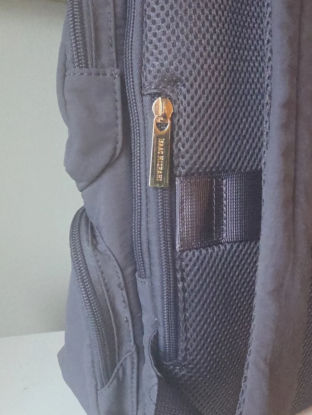 Isaac Mizrahi New York Nylon Travel Backpack | Slate Gray | Excellent Condition